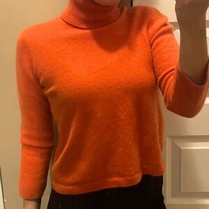 Ralph Lauren size XL turtleneck 3/4 sleeve crop top 100% Cashmere